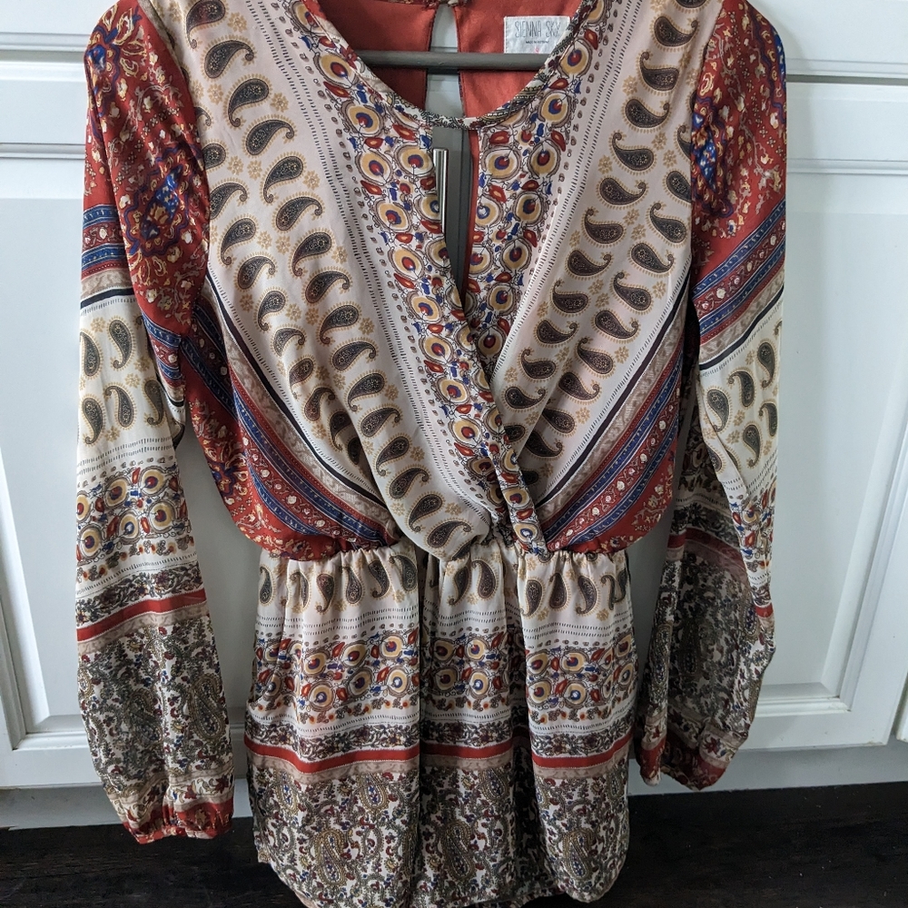 Chic trendy bohemian romper size small Sienna Sky - Picture 13 of 13